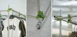 Metal clothing rack system with adjustable rods and clips