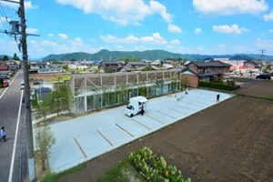 Modern commercial space featuring concrete and terrazzo materials