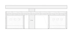 Modern office space blueprint on paper