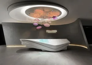 Modern, minimalist interior design featuring a glass spa installation in a boutique setting.