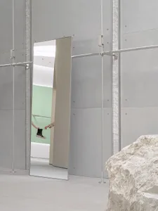 A minimalist interior design featuring concrete materials.