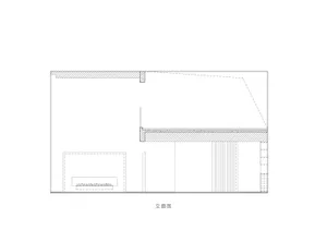 A line drawing depicting a modern interior architectural plan.
