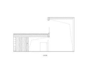 A detailed architectural floor plan of a modern interior space featuring wooden flooring.