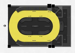 Retail store layout with a concrete floor