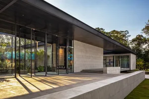 Modern house featuring concrete and glass exterior