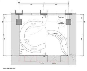 Floor plan of a classroom with structural elements