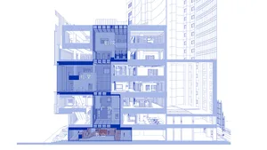 Modern building interior blueprint showcasing architectural design