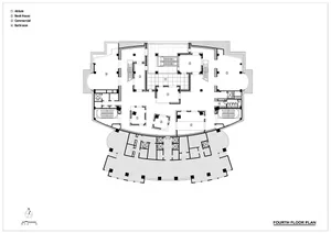 Floor plan of a commercial office space