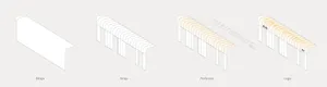 A step-by-step drawing process for architectural rendering using paper and pencil