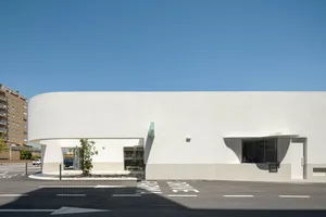A modern architectural decoration with concrete material.