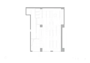 Floor plan of an office layout with designated workstations.