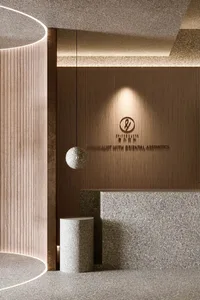 Modern storefront designed with terrazzo material.