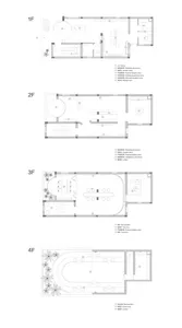 Floor plan of a commercial space featuring multiple levels.
