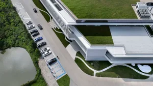 Modern building with concrete and glass exterior
