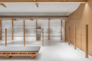 Minimalist interior design featuring wooden and bamboo elements
