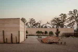 Concrete exterior of a modern residential space with a minimalist design.