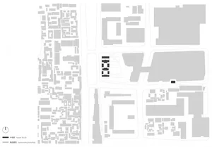 A detailed map outlining the layout and design of an urban area, depicted on paper.