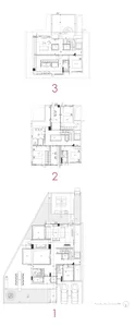 Modern architectural floor plan featuring a staircase design