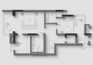 Minimalist residential floor plan layout showing modern design