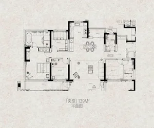 Floor plan of a residential house with 139 square meters of living space