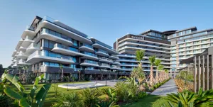 Modern apartments with glass and concrete exterior design