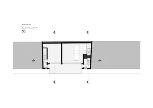 Floor plan of a modern building with a concrete ground level.