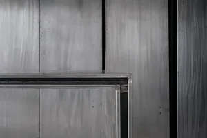 Metallic paneling with industrial design features