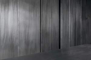 Metal panels in a minimalist interior design setting.