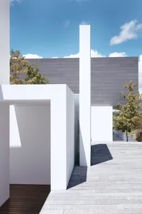 Modern building exterior made of concrete.