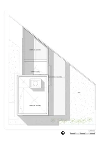 Architectural drawing with sections labeled as roof inaccessible and accessible.