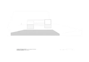 Floor plan of the Coimbra Steinman House showcasing residential architecture with concrete material.