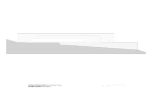 2D architectural drawing of the southwest elevation of the Coimbra Steinman House