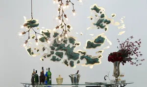 A modern art installation featuring industrial materials like iron and glass
