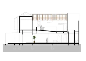 一張詳細的現代室內2D建築圖，展示木質地板。