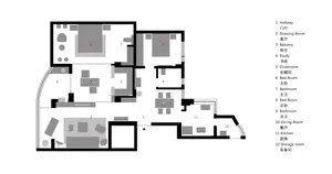 Modern residential floor plan showcasing contemporary design features and layout