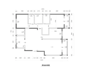 Modern apartment floor plan with black and white layout.