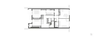 A detailed floor plan of a modern residential house showcasing concrete floors and spacious living areas.