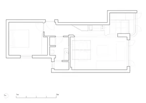 Floor plan of a modern minimalist residential space