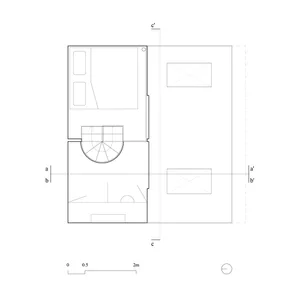 A detailed technical drawing of a modern architectural floor-plan.