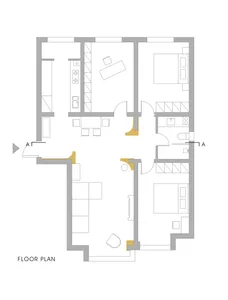 一張詳細的現代住宅平面圖 2D 建築繪圖。