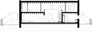 住宅室內的黑線建築繪圖