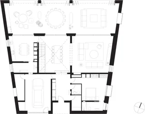 Modern House Blueprint showing interior design and layout