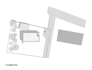 Floor plan of an architectural design on paper.