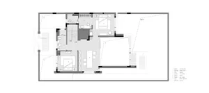 簡約住宅建築平面圖，房間標示清楚，格局井然有序。