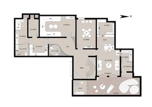 Detailed architectural floor plan of a modern apartment
