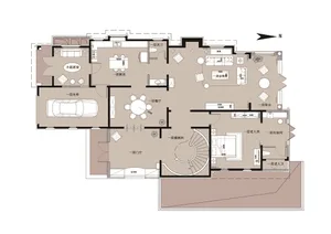 Detailed 2D architectural drawing of a modern residential home floor plan.
