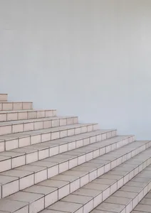 Minimalist stairs made of concrete.