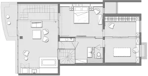 Floor plan of a modern architectural design.