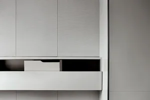 Modern industrial metal storage system with sleek, minimalist design.