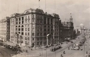 Stone buildings and streets in a cityscape